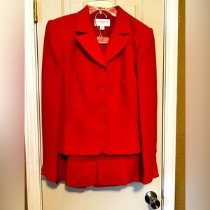 Red Liz Claiborne skirt suit